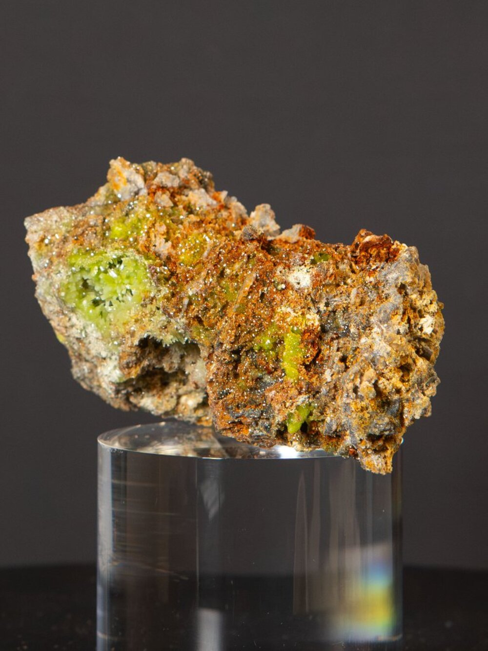 Natural Sparkly Orange Pyromorphite Neon Green Mineral 174g